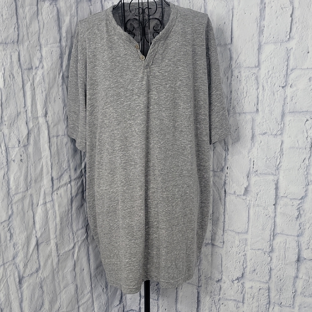 Lucky Brand Men's Gray Short‎ Sleeve Henley Casual Shirt XXL